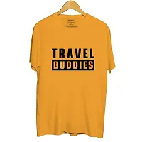 Bratma Women's Cotton Tshirt Regular Fit Travel Buddies Printed Tees for Women (Yellow_S Size)-thumb4