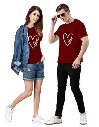 Bratma Love Maroon Couple T-Shirt-Women-thumb3