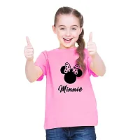 BRATMAZ Kids Cotton Clothing Set Half Sleeve Minnie Printed Regular Tshirt and Shorts For Girls Dress Set-thumb1