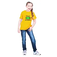 BRATMAZ Kids Cotton Clothing Set Half Sleeve Fully Charged Printed Regular Tshirt and Shorts For Girls Dress Set-thumb2