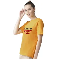 BRATMAZ Women's Regular Fit Cotton Tshirts Kalyug Ka Ravan Printed Tshirts for Women-thumb2