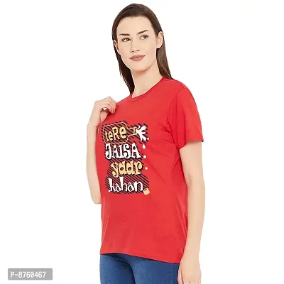 BRATMAZ Womens Regular Fit Cotton Tshirt for Tere Jesa Yaar Kahan Printed T-Shirt for Women-thumb0