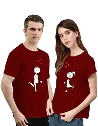 Bratma Fly Love Maroon Couple T-Shirt-Women-thumb1