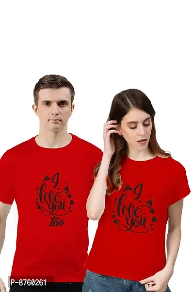 Bratma I Love You Red Couple T-Shirt-Women