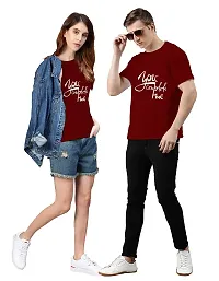 Bratma You Complete Me Maroon Couple T-Shirt-Women-thumb3