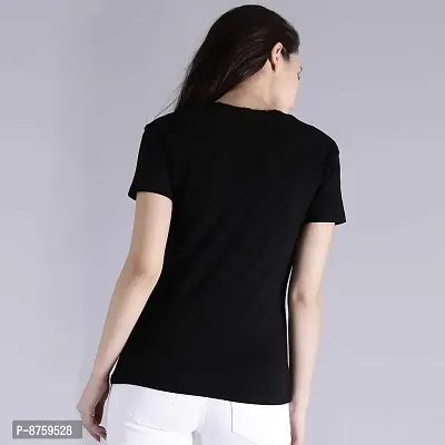 Bratma Women's Regular Fit Cotton T-Shirt with Round Neck, Half Sleeve, Casual - Graphic Tees (Black, Medium)-thumb5