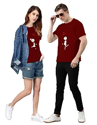 Bratma Fly Love Maroon Couple T-Shirt-Women-thumb3