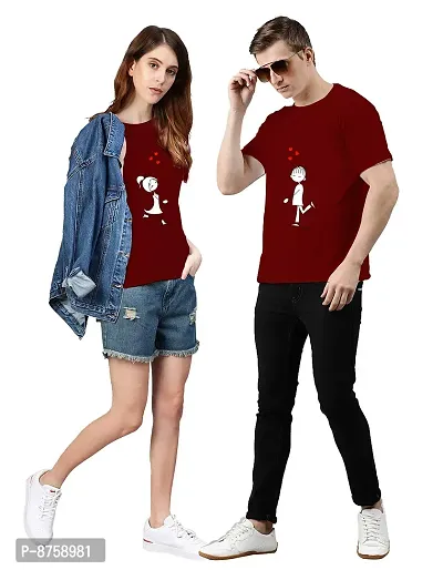 Bratma Fly Love Maroon Couple T-Shirt-Women-thumb4