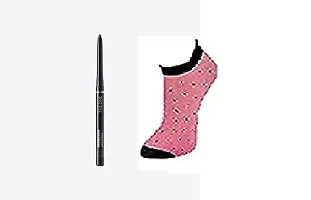 Oriflame Sweden the one high impact eye pencil - Urban Grey shade - 0.3 grams and women thin socks [ASSORTED] - COMBO-thumb2