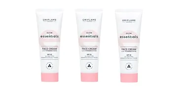 Oriflame essentials glow essentials face cream with vitamins e and b3 spf 10-50 x 3 ml - Pack of 3 - E-KAROBAAR-thumb3