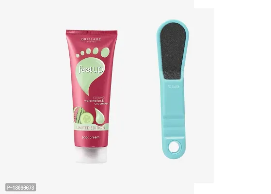 Oriflame feet up cooling watermelon and cucumber foot cream - 75 ml and comfort foot file [ASSORTED] - COMBO-thumb2