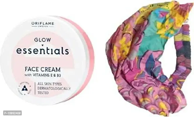 oriflame sweden new glow essentials fairness face cream with vitamins e  b3 (75 ml) and stylish hair/head band-thumb0