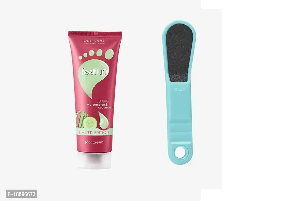 Oriflame feet up cooling watermelon and cucumber foot cream - 75 ml and comfort foot file [ASSORTED] - COMBO-thumb3