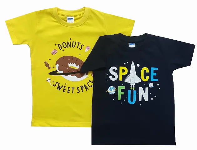 Mininest Kids Graphic Printed Tshirt Combo Set of 2