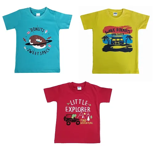 Mininest Kids Graphic Printed Tshirt Combo Set of 3