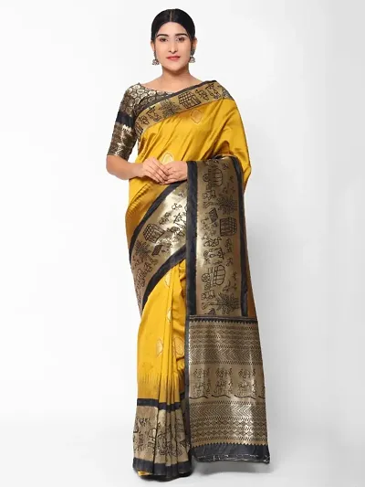 Stylish Silk Jacquard Saree With Blouse Piece For Women