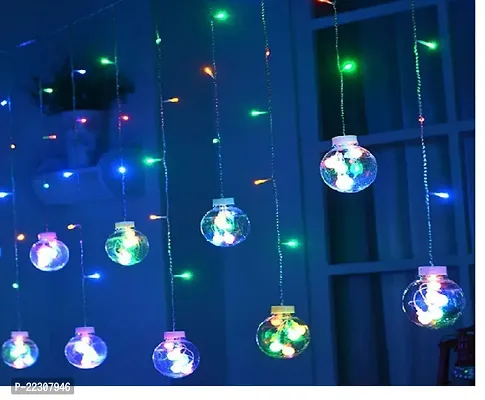 Imperial TechnoCart 12 Wish Balls String Lights Window Curtain Lights with 8 Flashing Modes Decoration for Any Festivals Diwali Christmas Wedding Party Home Patio Lawn Wishing Ball Multi Color-thumb0