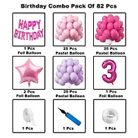 3rd Birthday Decoration Items for Girls  (Pack of 82)-thumb1