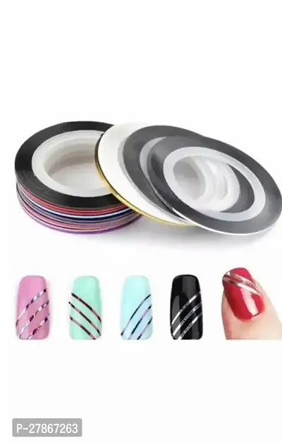 HRKESHY NAIL TAPES IN DIFFERENT DIFFERENT COLOUR DESIGN YOUR NAIL IN DIFFERENT WAY 15 stripes in set-thumb0