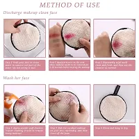 Reusable Microfiber Makeup Removing Pads for Face Cleansing Foundation, Lipstick Mascara, Eyeliner Remover Round Puff, Washable, Pack of 3 (3)-thumb4