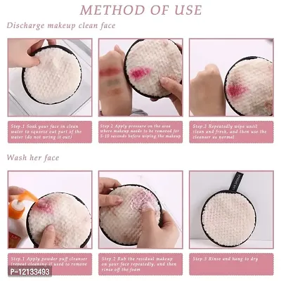 Reusable Microfiber Makeup Removing Pads for Face Cleansing Foundation, Lipstick Mascara, Eyeliner Remover Round Puff, Washable, Pack of 3 (3)-thumb5