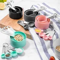 Food Grade Measuring Cup Spoon Set For Measuring Dry and Liquid Food Ingredients With Stainless Steel Handle, Kitchen Baking Tool, 8 Pcs Set-thumb1