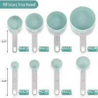 Food Grade Measuring Cup Spoon Set For Measuring Dry and Liquid Food Ingredients With Stainless Steel Handle, Kitchen Baking Tool, 8 Pcs Set-thumb4