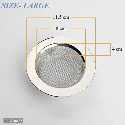 Sink Strainer Heavy Duty Stainless Steel Strainer Kitchen Drain Basin Basket Filter Stopper Drainer Sink Jali (Size- 11.5 cm)-thumb5