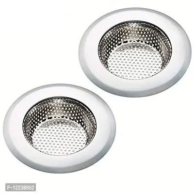 2 Pcs Stainless Steel Kitchen Sink Strainer Plug, Filter Stopper Mesh Long Hair Food Blockages Cleaning Tool for Bathroom Kitchen Sink, 11.5 cm-thumb0