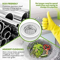 2 Pcs Stainless Steel Kitchen Sink Strainer Plug, Filter Stopper Mesh Long Hair Food Blockages Cleaning Tool for Bathroom Kitchen Sink, 11.5 cm-thumb2