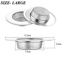 2 Pcs Stainless Steel Kitchen Sink Strainer Plug, Filter Stopper Mesh Long Hair Food Blockages Cleaning Tool for Bathroom Kitchen Sink, 11.5 cm-thumb3