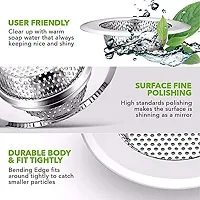 2 Pcs Stainless Steel Kitchen Sink Strainer Plug, Filter Stopper Mesh Long Hair Food Blockages Cleaning Tool for Bathroom Kitchen Sink, 11.5 cm-thumb4