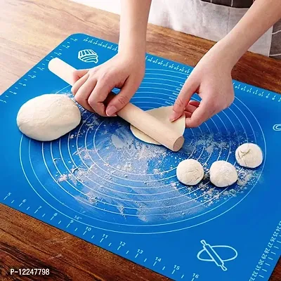 1 Pcs 50 * 40cm Silicone Baking Mat Cooking Plate Table Cake Fondant Dough Rolling Kneading Mat Baking Mat with Scale Grill Pad Tools - Multicolor-thumb0