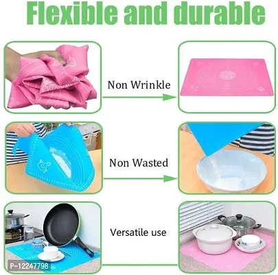 1 Pcs 50 * 40cm Silicone Baking Mat Cooking Plate Table Cake Fondant Dough Rolling Kneading Mat Baking Mat with Scale Grill Pad Tools - Multicolor-thumb4