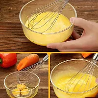 KitchenFest Stainless Steel Wire Balloon Whisk, Beater, Hand Blender, Cream Whisk, Flour Mixer, Rotary Egg Mixer, Kitchen Baking Tool, 10 Inch-thumb1