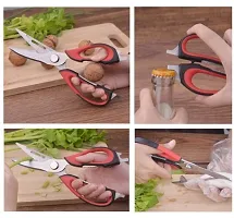 KitchenFest Kitchen Scissors 7 in 1 Tool Stainless Steel Multipurpose Detachable Mighty Shears Scissor with Magnetic Holder, Knife, Cutter, Peeler, Opener, Slicer, Nutcracker, Random Color-thumb1