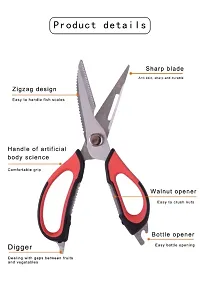 KitchenFest Kitchen Scissors 7 in 1 Tool Stainless Steel Multipurpose Detachable Mighty Shears Scissor with Magnetic Holder, Knife, Cutter, Peeler, Opener, Slicer, Nutcracker, Random Color-thumb4