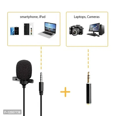 Kitchenfest Condenser Dynamic Lapel Lavalier Microphone for Vocal Recording - Mini Metal Collar Clip Microphone-thumb5