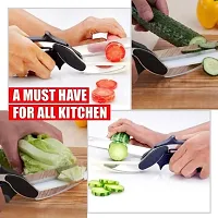 KitchenFest Clever Cutter 2 in 1 Food Chopper Vegetable  Fruit Cutter Kitchen Scissors Knife Chopping Cutting Board, Pack of 1-thumb4