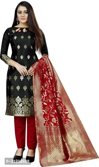 Elegant Jacquard Dress Material With Dupatta For Women