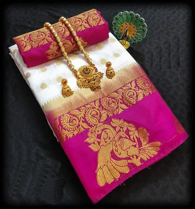 Art Silk Woven Design Saree with Blouse piece