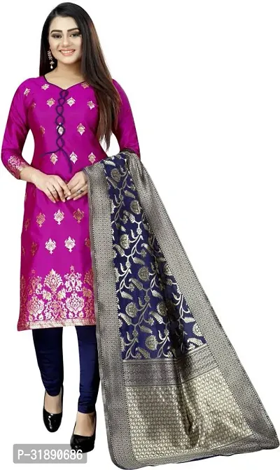 Elegant Jacquard Dress Material With Dupatta For Women