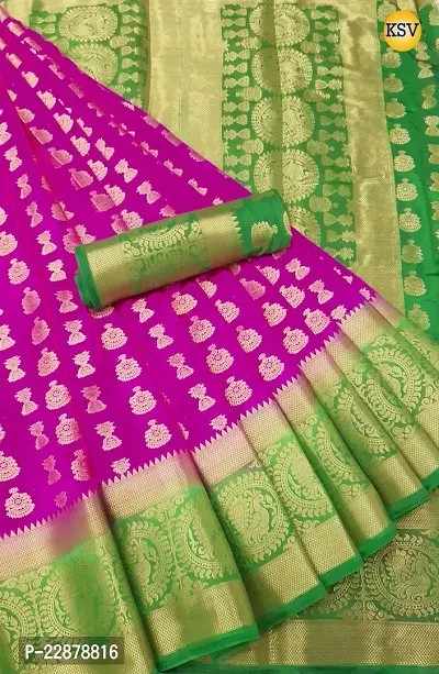 Elegant Art Silk Saree with Blouse piece For Women-thumb0