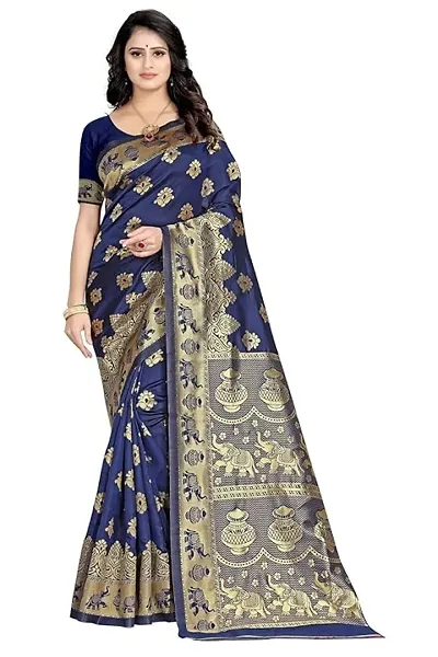 Beautiful Art Silk Jacquard Saree with Blouse piece