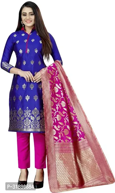 Elegant Jacquard Dress Material With Dupatta For Women-thumb0