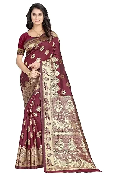 Kanjeevaram Banarasi Silk Woven Design Saree with Blouse Piece