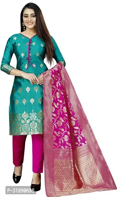 Elegant Jacquard Dress Material With Dupatta For Women-thumb0