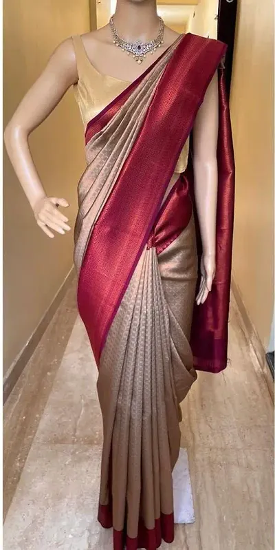 Elegant Silk Blend Saree with Blouse piece For Women