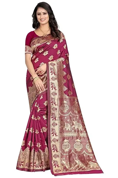 Kanjeevaram Banarasi Silk Woven Design Saree with Blouse Piece