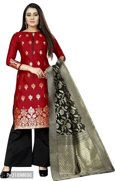 Elegant Jacquard Dress Material With Dupatta For Women-thumb0